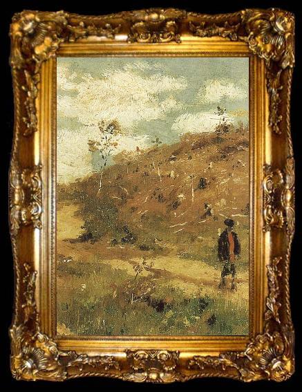 framed  Valentin Serov Summer Landscape in Kurks Province, ta009-2
